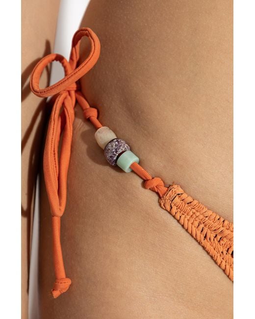 Bondeye Orange Beaded Bikini Bottom