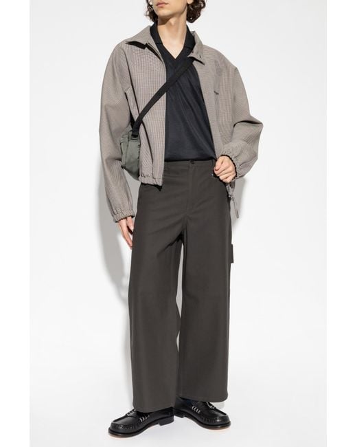 Courreges Gray Jacket With Houndstooth Pattern for men