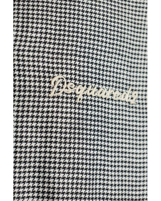 DSquared² Gray Wool Polo Shirt With Check Pattern for men