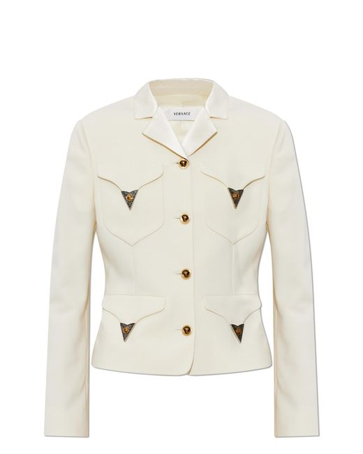 Versace Natural Blazer With Appliqués