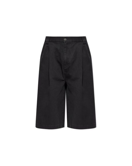 Adidas Originals Black Denim Shorts With Wide Legs for men