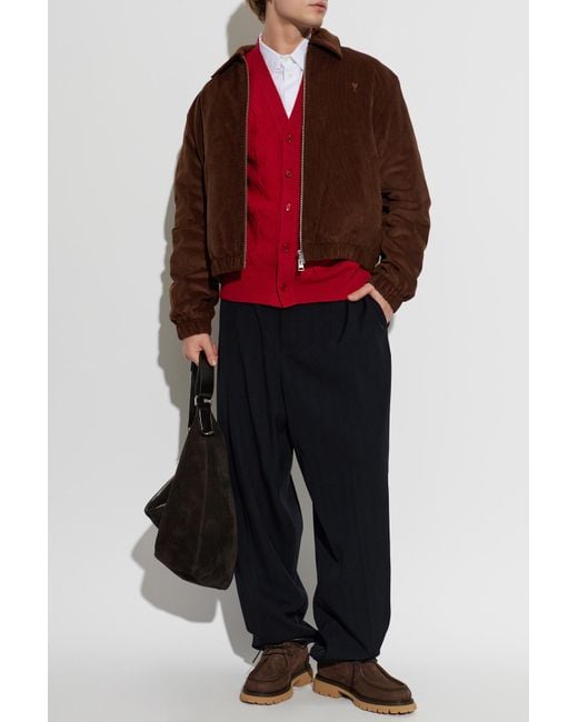 AMI Red Corduroy Jacket for men
