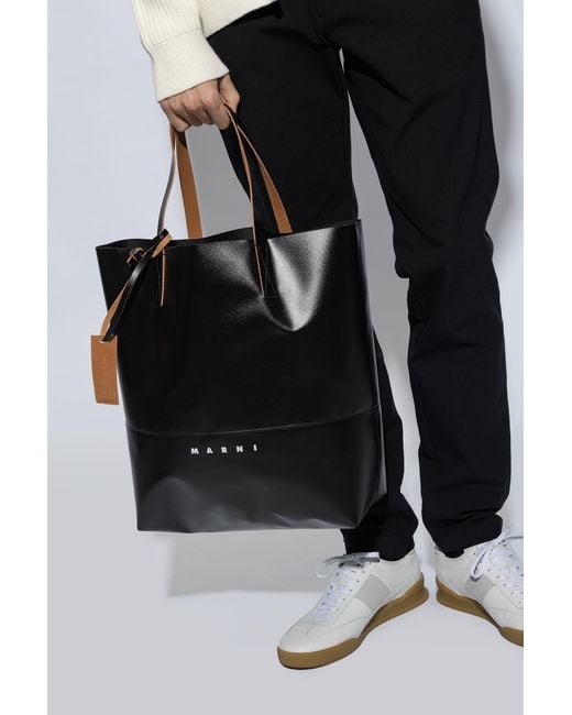 Marni Black 'Tribeca' Shopper Bag for men