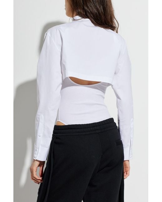 Alaïa White Cotton Bodysuit