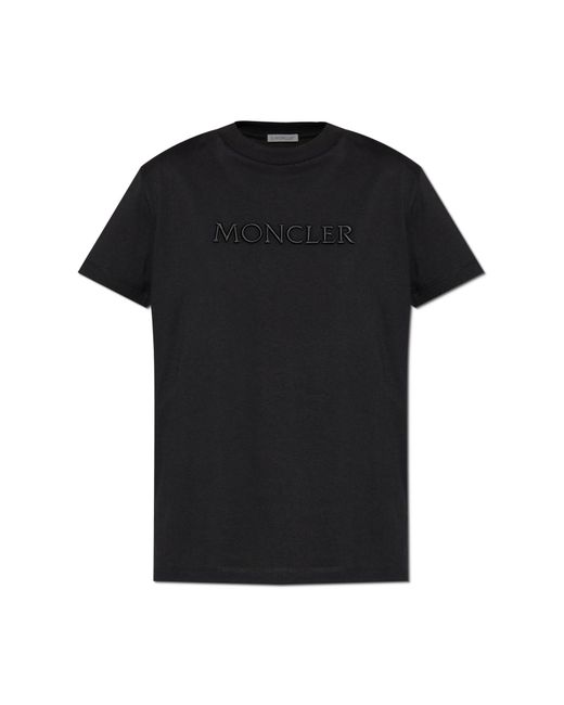 Moncler Black T-Shirt With Logo