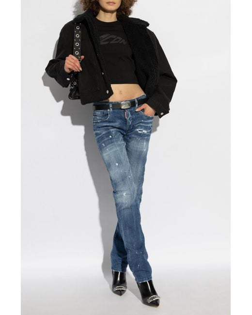 DSquared² Black T-Shirt With Printed Logo