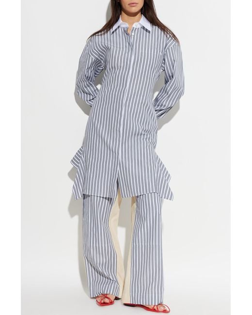 Stella McCartney Gray Dress With A Striped Pattern