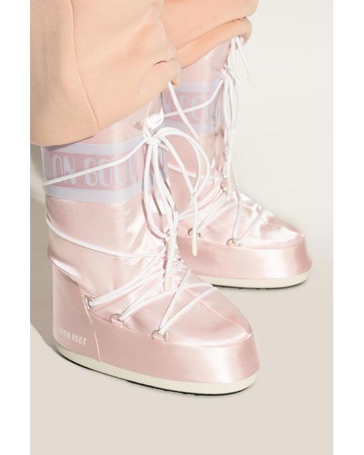 Moon Boot Pink Snow Boots 'Icon Pearly'