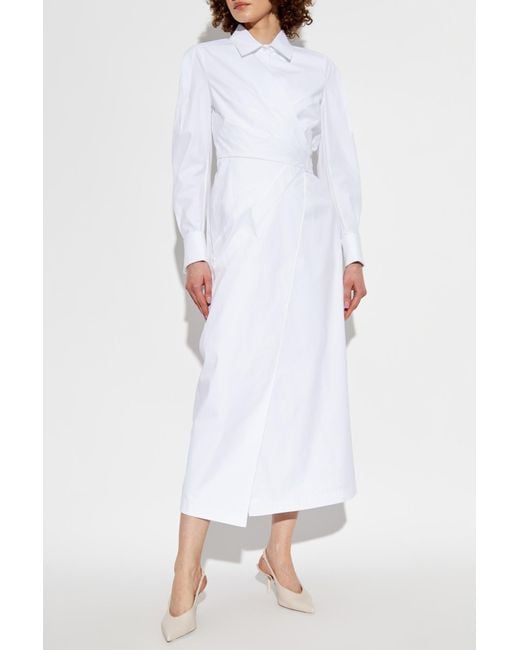 Max Mara Dress With Balzac Collar in White | Lyst Australia