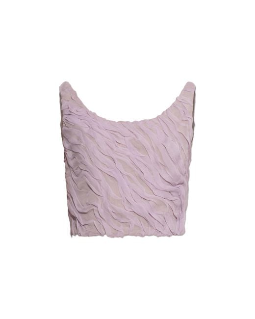 Versace Purple Short Draped Top