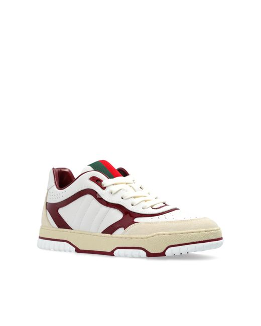 Gucci White Sneakers With Web Stripe,
