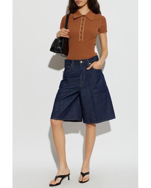 Agolde Blue 'Nolan' Denim Shorts
