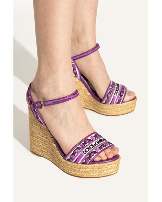 Dolce & Gabbana Purple Wedge Sandals