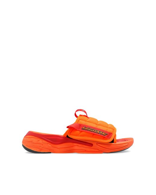 Lacoste Red Slides With Logo for men