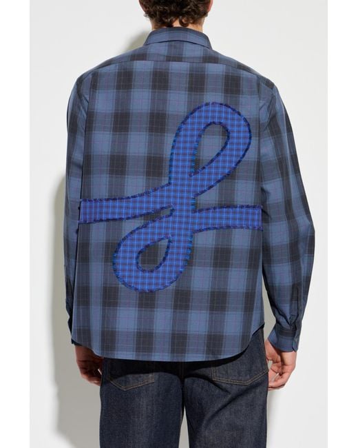 Loewe Blue Checked Pattern Shirt for men