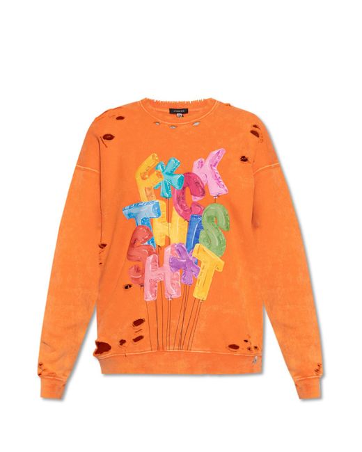 R13 Orange Oversize Sweatshirt