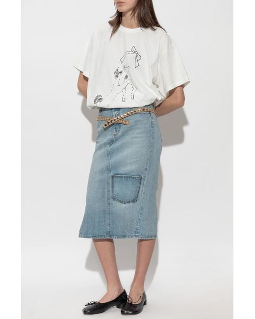 MM6 by Maison Margiela White T-Shirt With Print