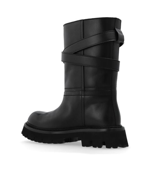 Moschino Black Leather Ankle Boots