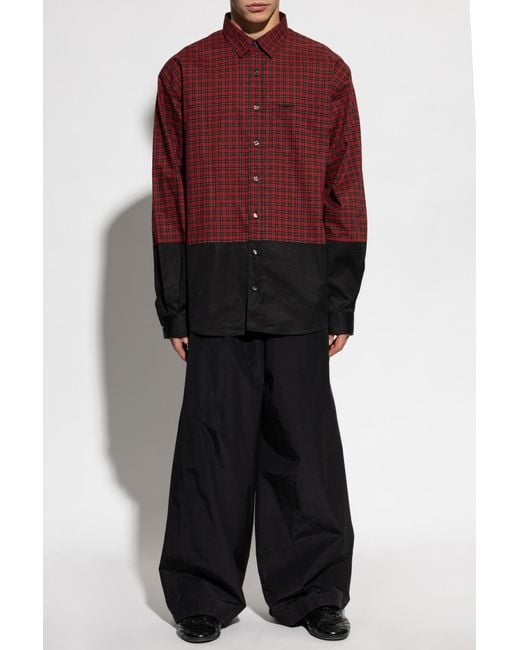 Vetements Red Checked Shirt for men