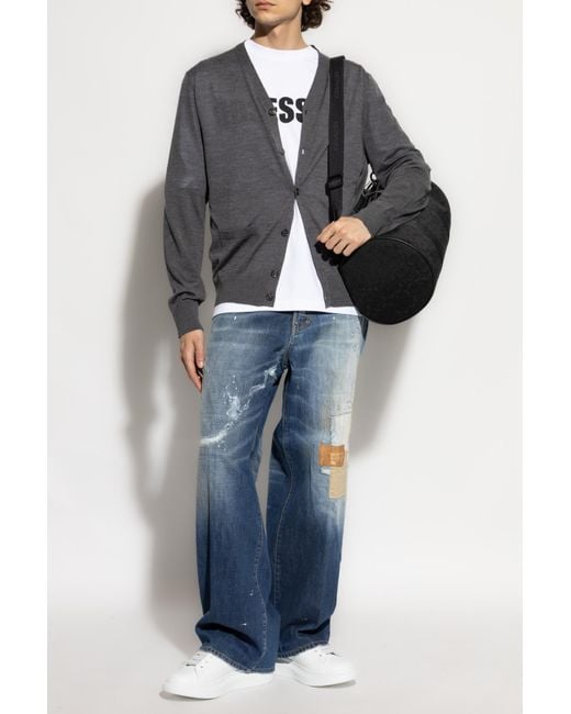 DSquared² Blue T-Shirt With Logo for men