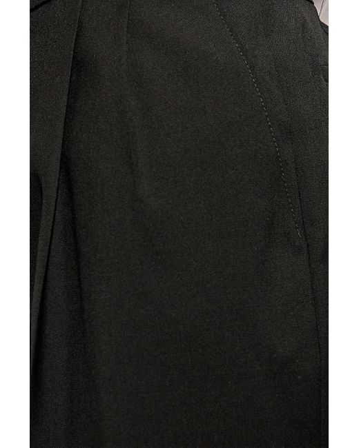 Alexander McQueen Black Pleat-Front Trousers for men