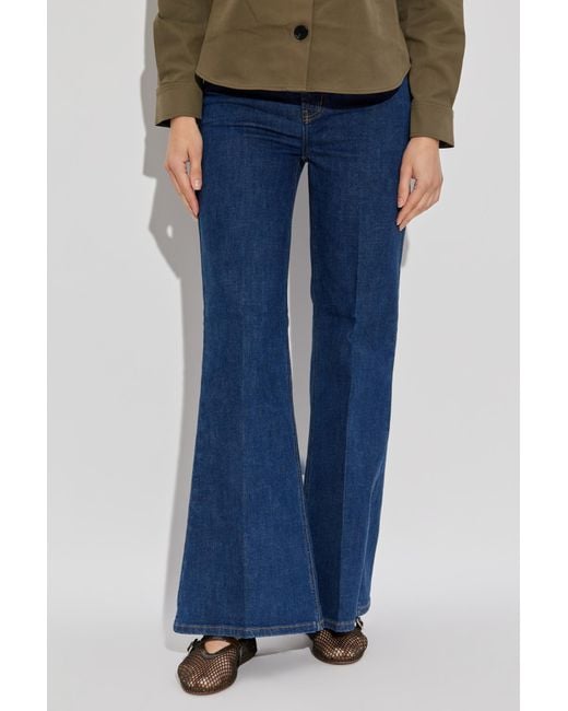 Self-Portrait Blue Jeans With Flared Legs