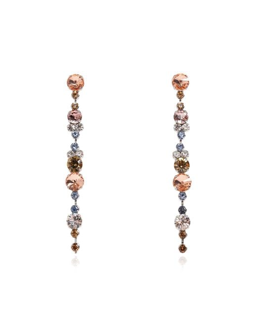 Forte_forte White Earrings With Shimmering Crystals