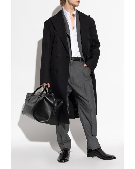 DSquared² Men's Black Wool Coat
