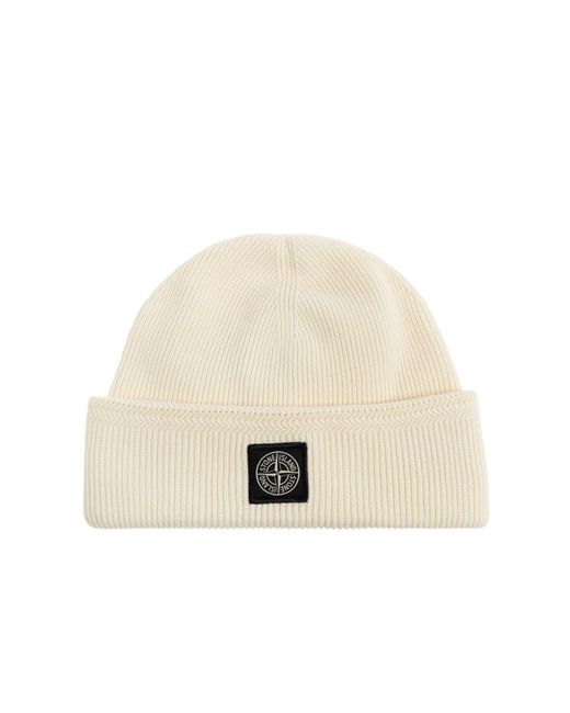 Stone Island Natural Cap With Logo Patch for men