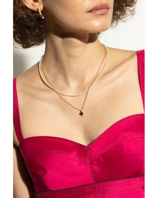 Tory Burch White Pearl Necklace