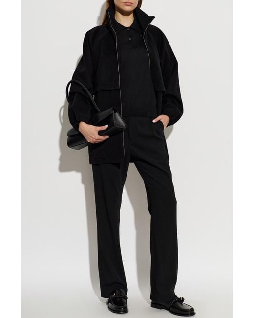 Jil Sander Black Wool Jacket With Stand-Up Collar