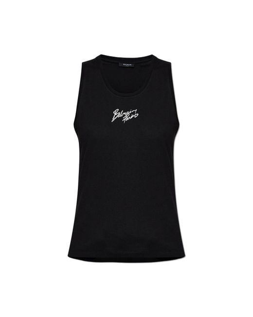 Balmain Black Sleeveless Top