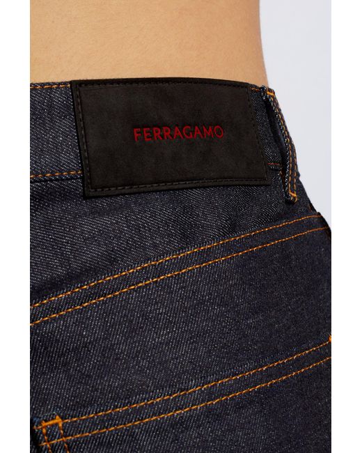 Ferragamo Blue Jeans With Logo, for men