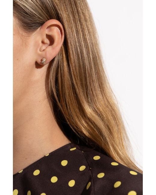 Kate Spade Metallic Earrings With Shimmering Crystals