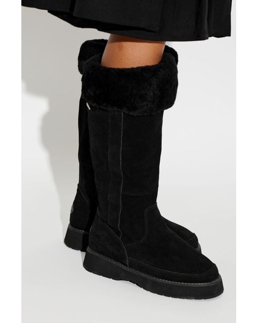 EMU Black 'Georgi Wave' Suede Platform Boots
