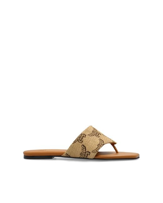 MCM Natural Monogram Slides