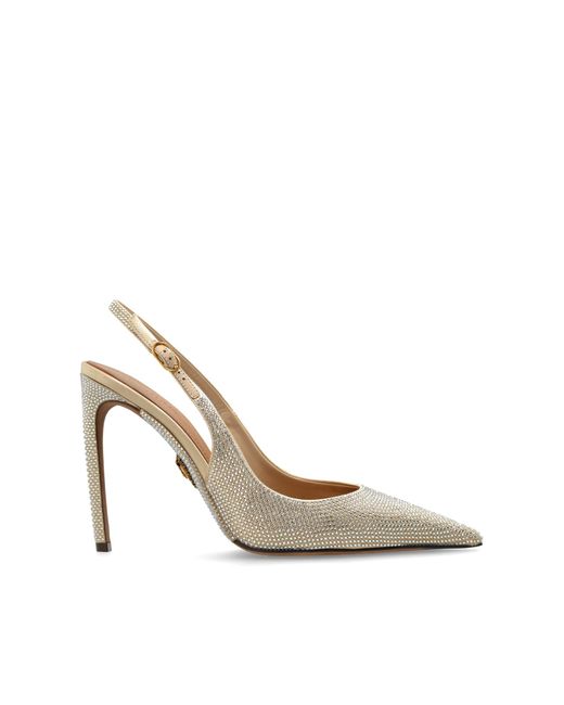 Dolce & Gabbana White Heeled Shoes With Shimmering Crystals