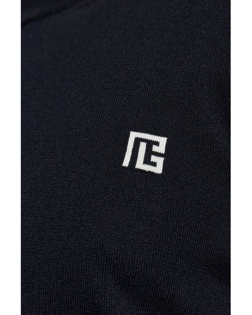 Balmain Blue Sweater With Logo for men