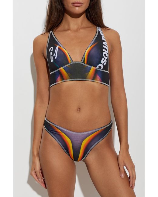 DSquared² Brown Printed Bra