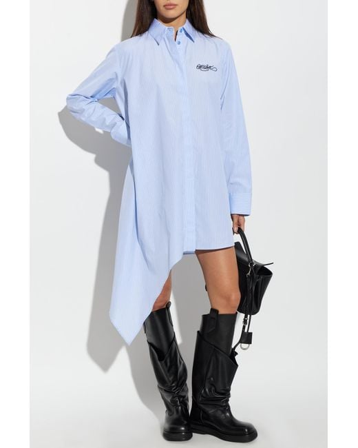 Off-White c/o Virgil Abloh Blue Shirt Dress