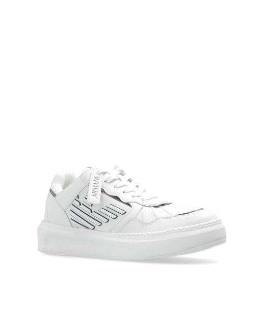 Emporio Armani White Lace-up Sneakers,