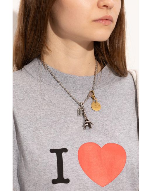 Balenciaga Metallic Necklace With Charms