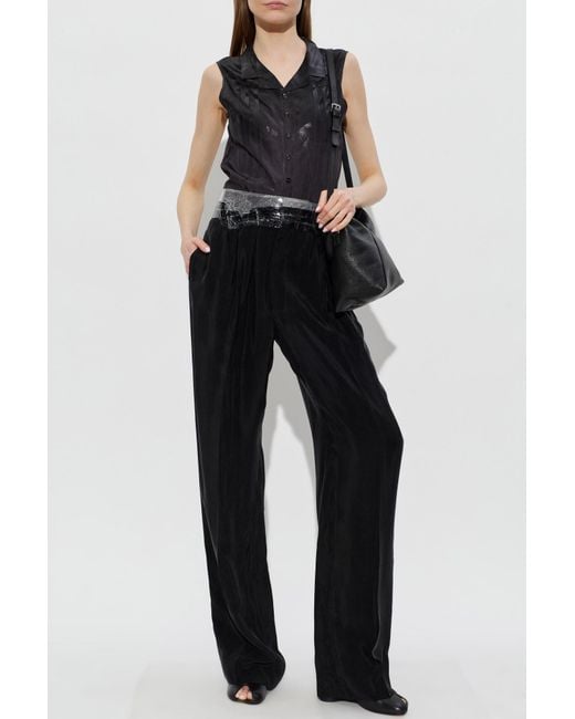 Maison Margiela Black Top With A Glossy Finish