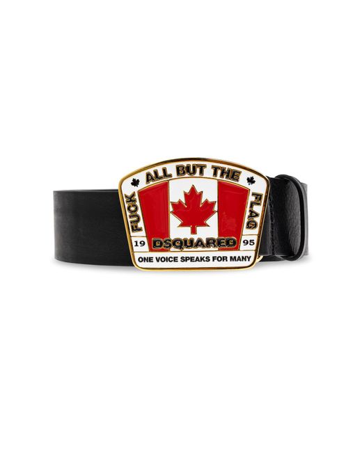 DSquared² Red Leather Belt for men