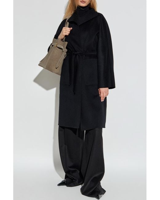 Max Mara Black Cashmere Coat 'Lilia'