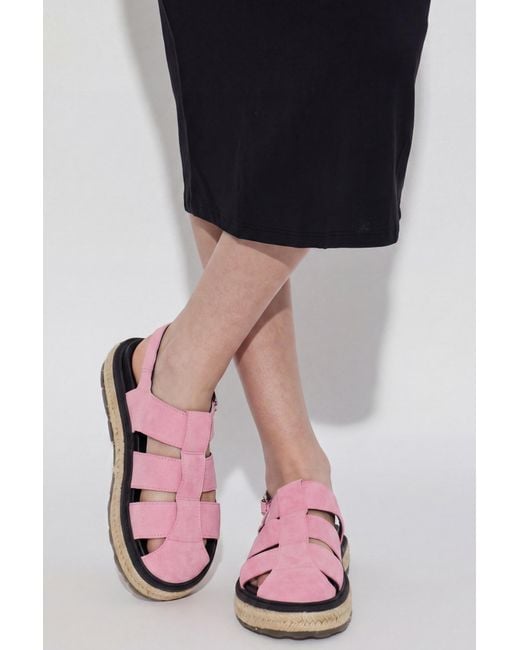 Moschino Pink Suede Platform Sandals