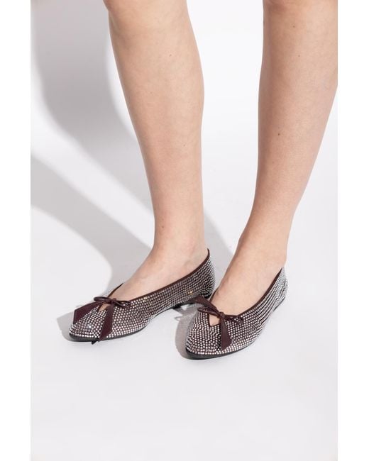The Attico White Ballet Flats With Decorative Trim