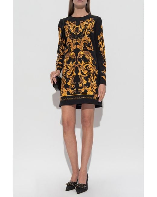 Versace Jeans Couture Black Dress With "Barocco" Print