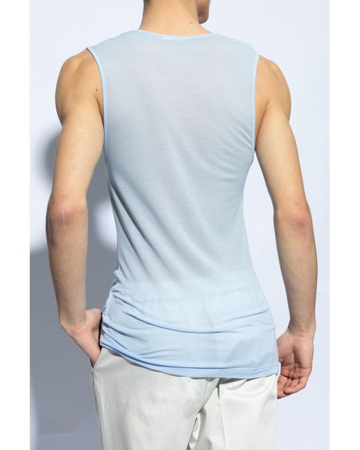 AMI Blue Sleeveless Top By , , Light for men