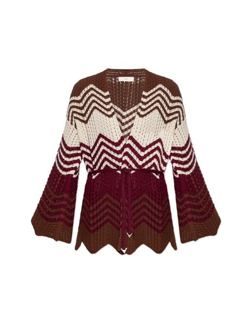 Akep Red Cardigan With Lurex Thread